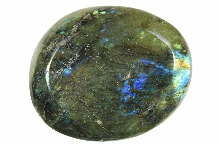 Flashy, Polished Labradorite Palm Stone - Madagascar #290561